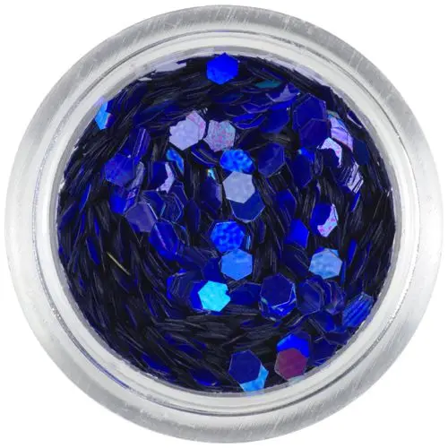 Hologramski okraski za nohte - vijolično modri šestkotniki, 2 mm