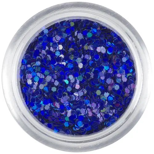 Šestkotni konfeti s hologramskim učinkom, 1 mm - temno modri