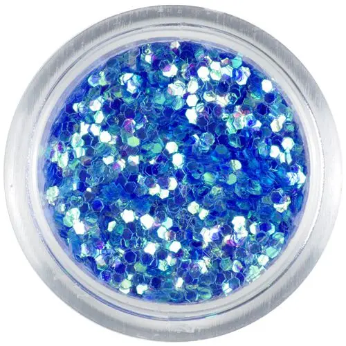Šestkotni konfeti z bisernim učinkom, 1 mm - modri