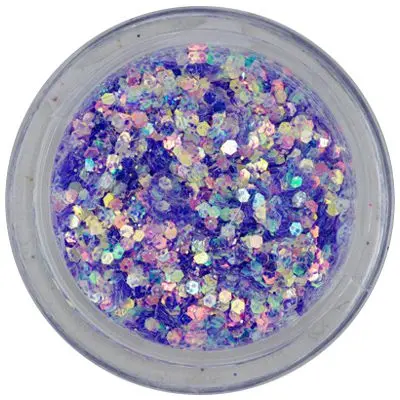 Šestkotni konfeti z bleščicami v prahu, 1 mm - svetlo vijolični