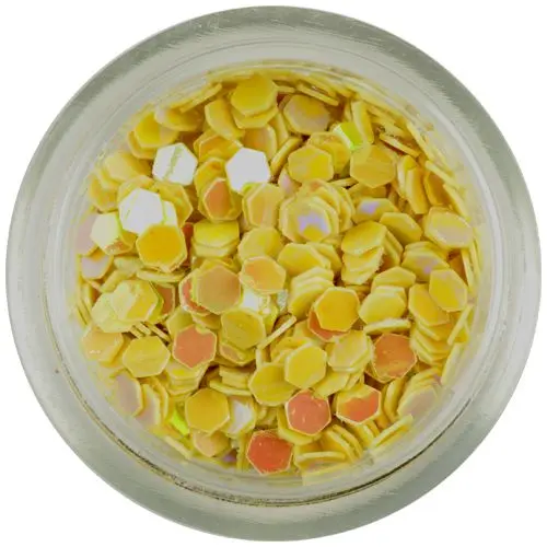 Bananino rumeni šestkotniki z odbleskom - 3 mm