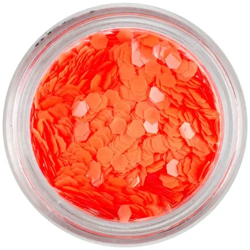 Fluorescentno oranžni šestkotniki - 3 mm
