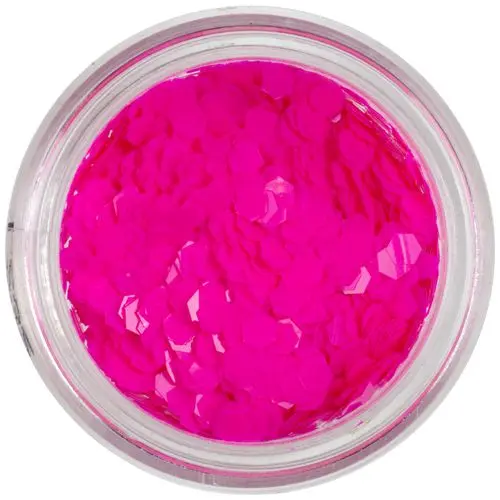 Okrasni konfeti - fluorescentno rožnati šestkotniki, 3 mm