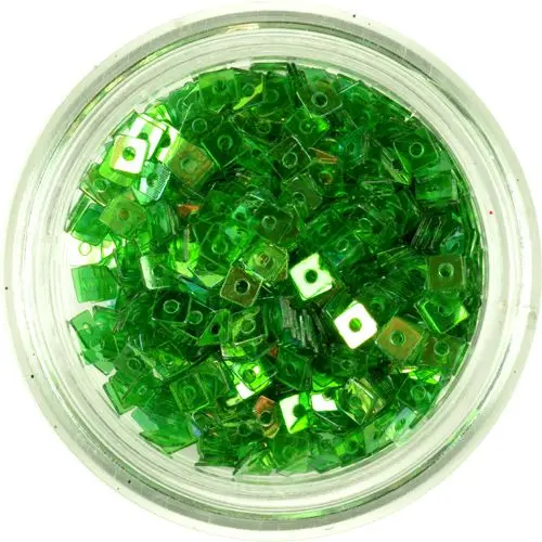 Prosojni konfeti z luknjico - majhni zeleni kvadratki