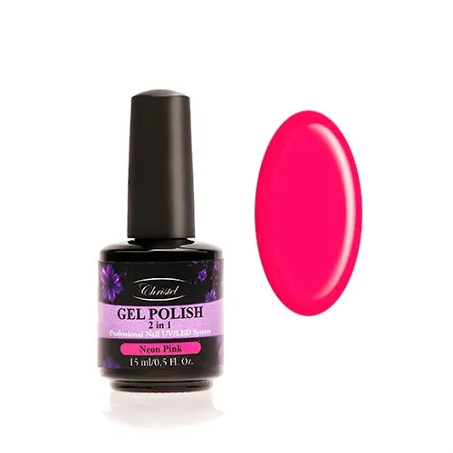 Christel Neon Pink - Soak off gel, 2v1, 15ml