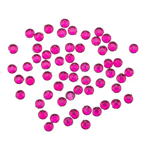 Ciklamno roza dekoracija za nohte, 1,5 mm - okrogli kamenčki v vrečki, 90 kos
