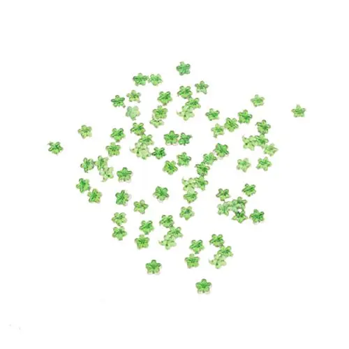 Zeleni kamenčki, rožice - 50 kos