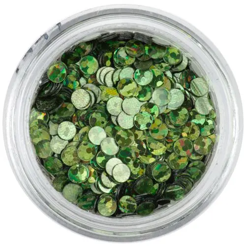 Konfeti - olivno zeleni, hologramski učinek