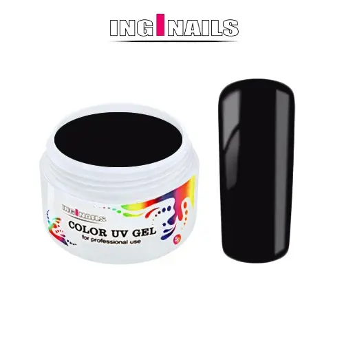 Barvni UV gel Inginails - Black, 5g