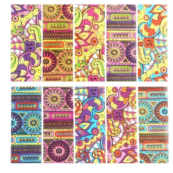 Dekorativna folija za nohte - mešanica vzorcev, 10 kosov