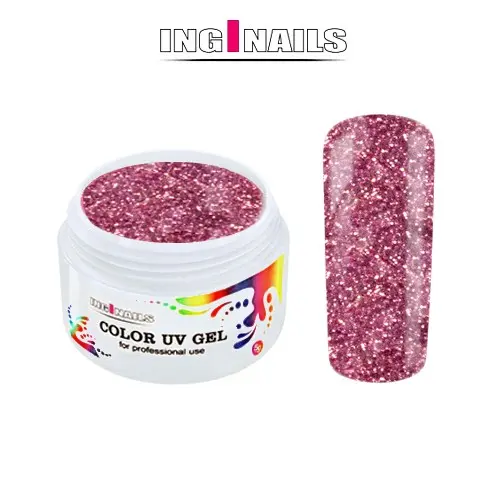 Barvni UV gel Inginails - Pink Glitter, 5g