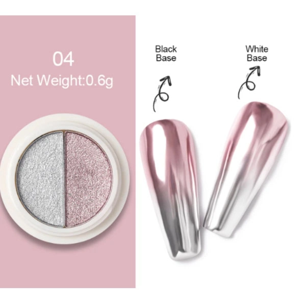 Prah Chrome Effect – no. 04, srebrna in roza