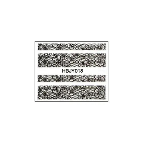 Vodne nalepke s črno-belim motivom traka cvetov – HBJY018