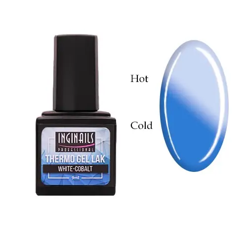 Barvni termo gel lak Inginails Professional - White-Cobalt