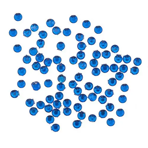 Okraski za nohte 1,5 mm - 20 ks okroglih kamenčkov v vrečki, modri