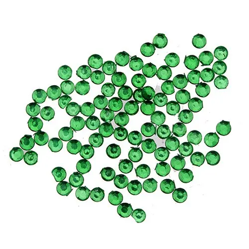 Okraski za nohte 1,5 mm - 20 ks okroglih kamenčkov v vrečki, zeleni