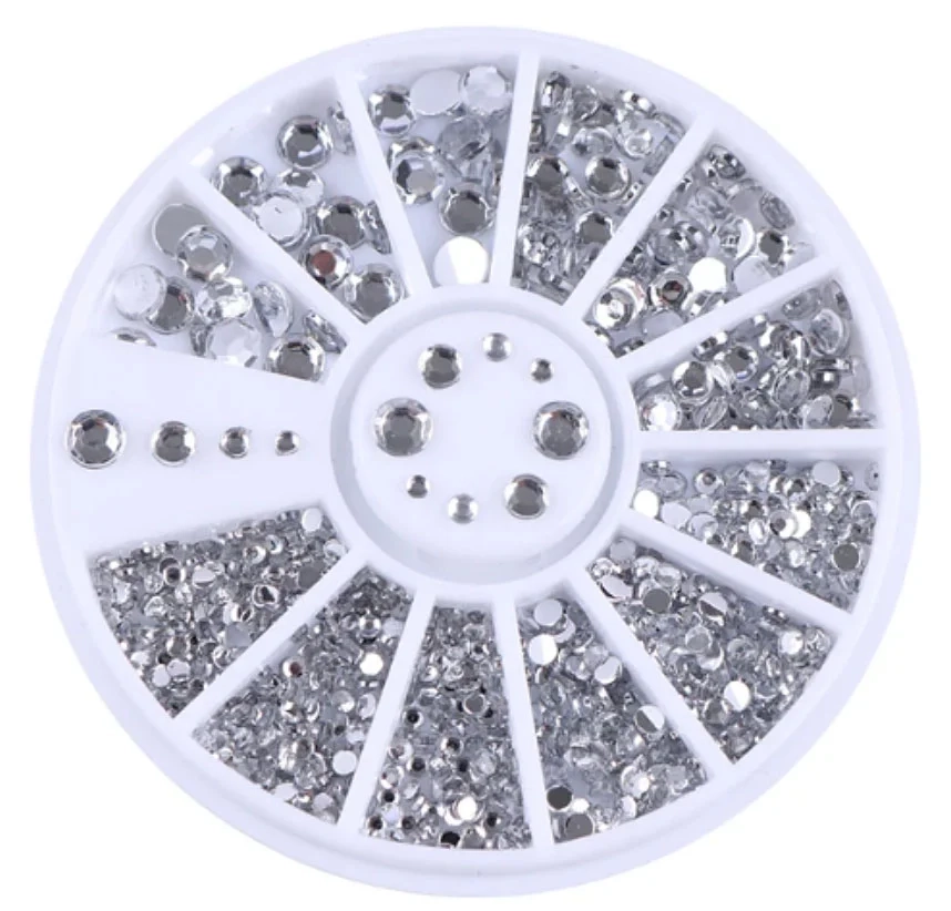 Okraski za nohte – diamantki srebrne – različne velikosti