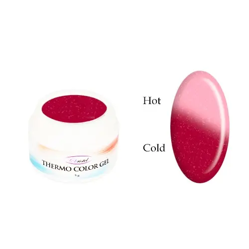 Barvni termo gel - ROSE RED GLITTER/LIGHT APRICOT GLITTER, 5g