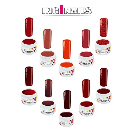 10 barvnih UV-gelov - Red