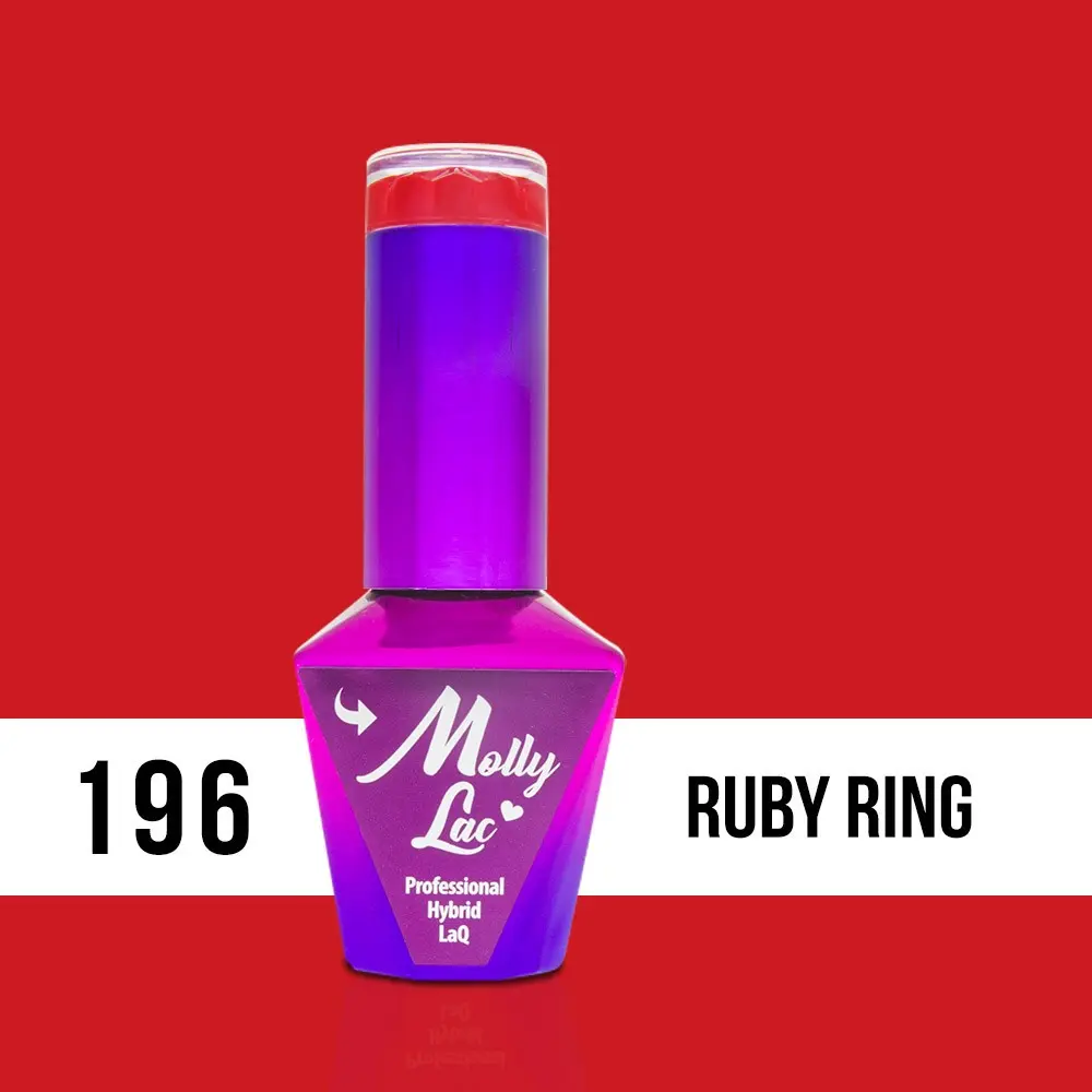 Gel lak MOLLY LAC UV/LED Hearts and Kisses - Ruby Ring 196, 10ml