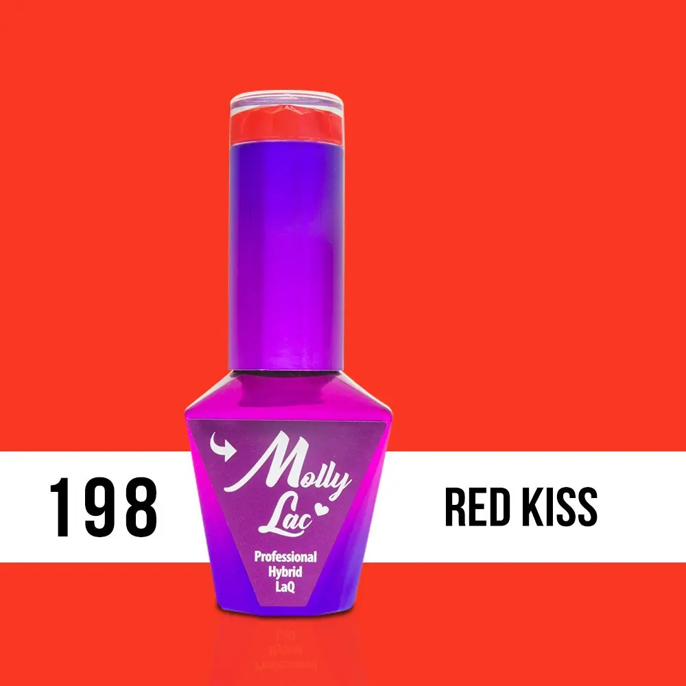 Gel lak MOLLY LAC UV/LED Hearts and Kisses - Red Kiss 198, 10ml
