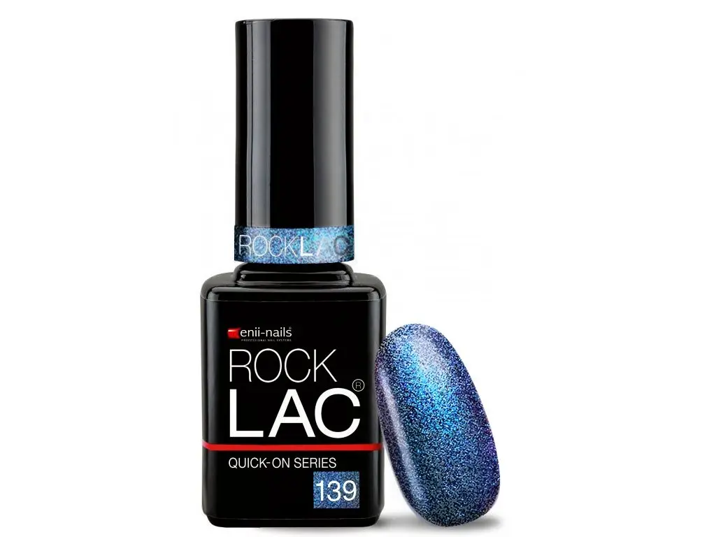 RockLac 139 - siv s holografskimi bleščicami, 11ml