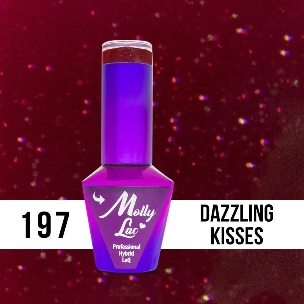 MOLLY LAC UV/LED gel lak Hearts and Kisses - Dazzling Kisses 197, 10ml