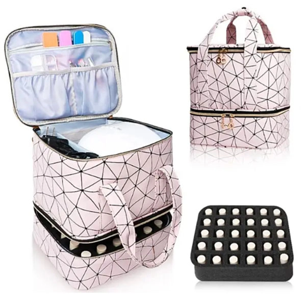 Kozmetična zložljiva torbica – roza/črna