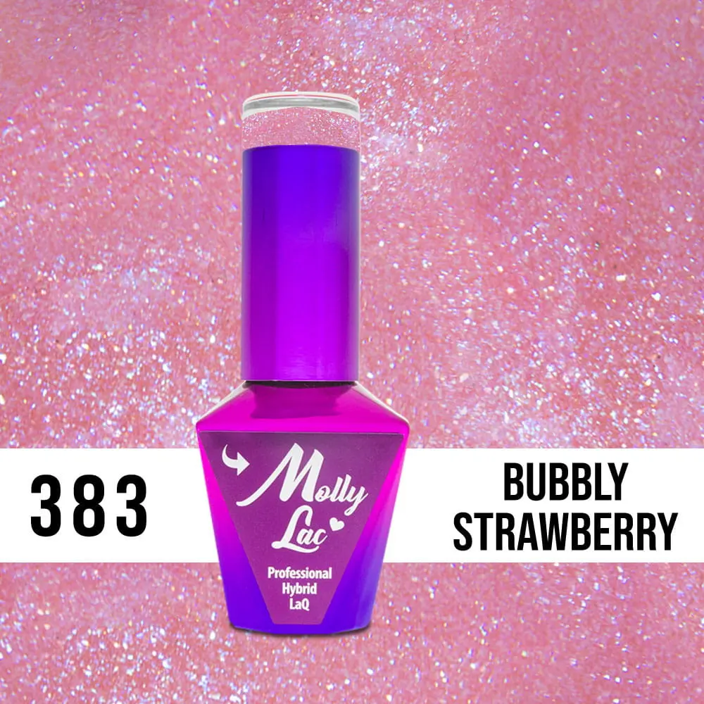 MOLLY LAK UV/LED gel lak za nohte Poročne sanje in Champagne  - Bubble Strawberry 383, 10ml