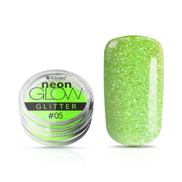 Okrasni prah za nohte - Neon Glow Glitter, 05 - zelena, 3g
