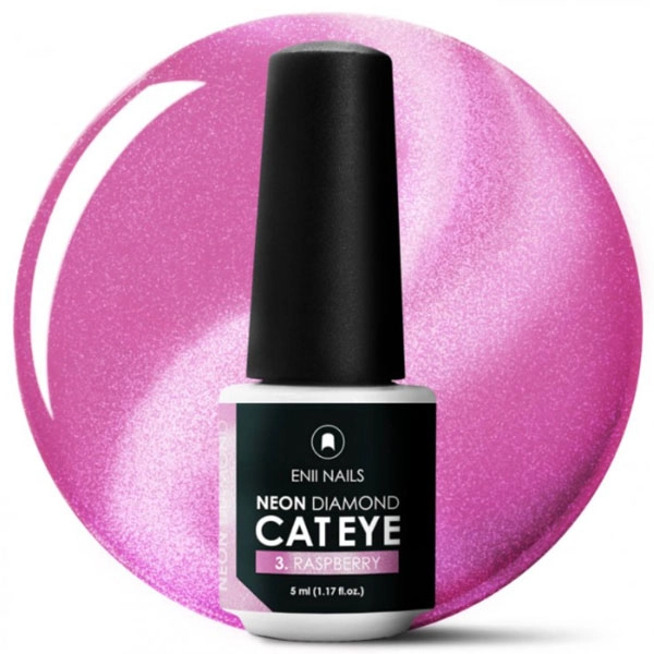 ENII Magnetni gel lak Neon Diamond Cat Eye - 3. Raspberry, 5 ml