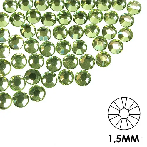 Okrasni kamenčki za nohte - 1,5 mm - zelena barva, 50 kos