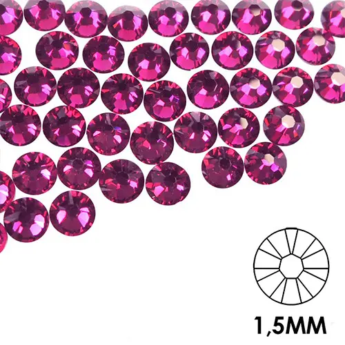 Okrasni kamenčki za nohte - 1,5 mm - roza, 50 kos