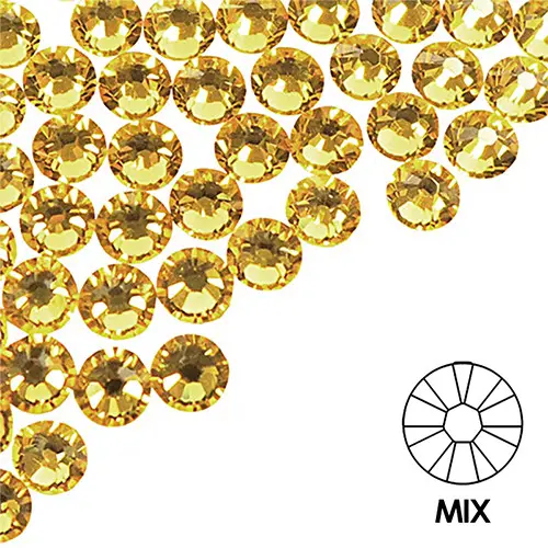Okrasni kamenčki za nohte - MIX - zlata barva, 100 kos