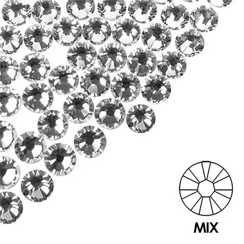 Okrasni kamenčki za nohte - MIX - srebrna barva, 100 kos