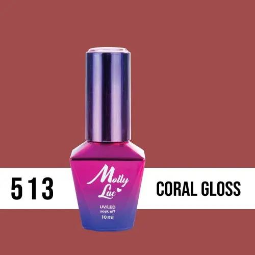 MOLLY LAC UV/LED gel lak Miss Iconic - Coral Gloss 513, 10ml