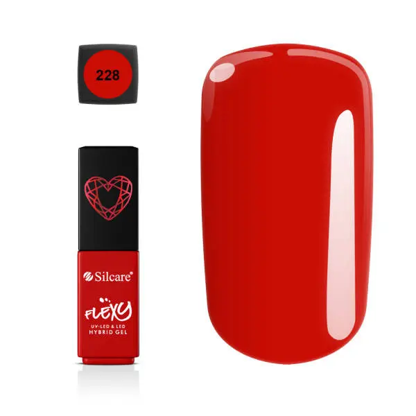 Silcare Hybrid Gel lak - Flexy Ruby Heart 228, 4,5 g