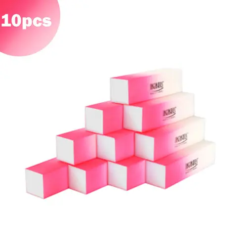 Inginails Professional Polirni blok za nohte - pink ombre, 120/120 - 4-stranski