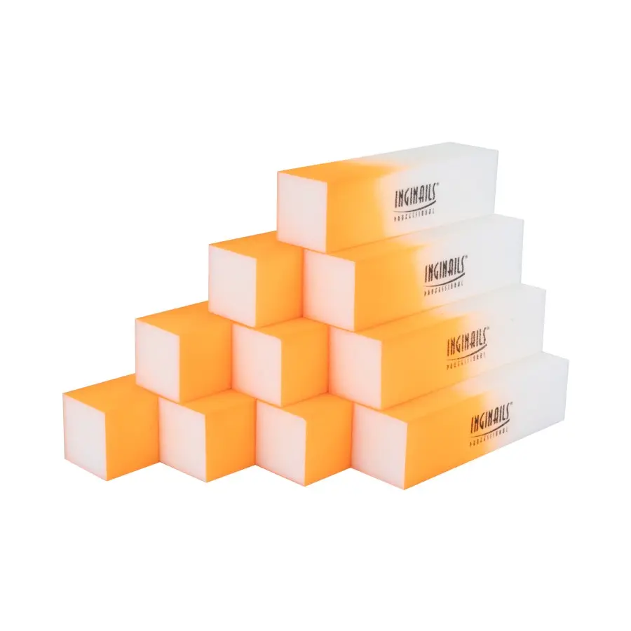Inginails Professional Blok - oranžen ombre, 120/120 - 4-stranski