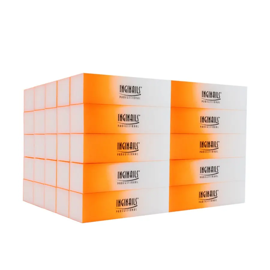 Inginails Professional Blok – oranžen ombre, 120/120 – 4-stranski