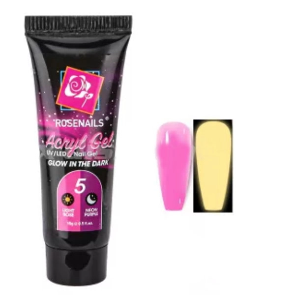 Barvita polygel  - Glow in the dark LIGHT ROSE/NEON PURPLE no.05, 15g