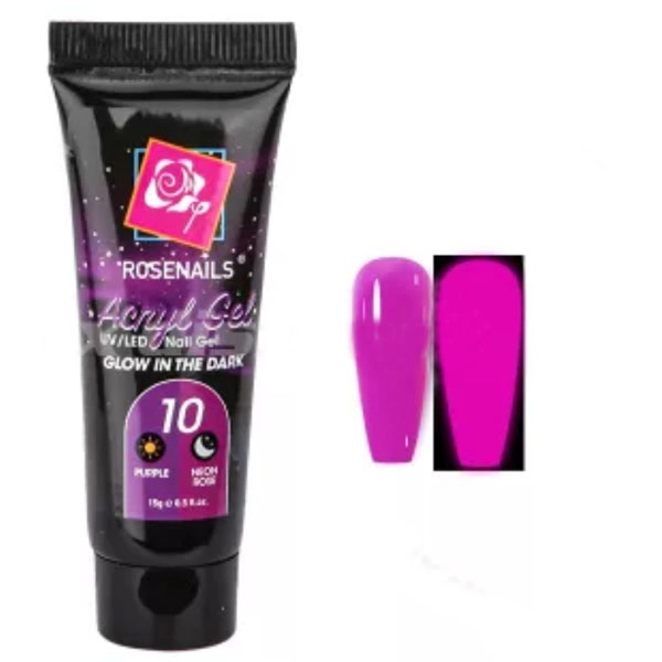 Barvita polygel  - Glow in the dark PURPLE/NEON ROSE no.10, 15g