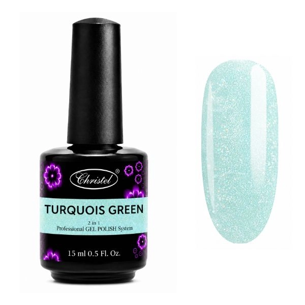 Christel Turquois Green 15ml - Soak off gel, 2 v 1