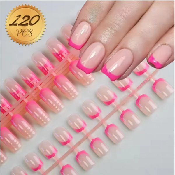 Konice za nohte, 120 kosov - French Pink