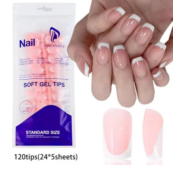 Konice za nohte, 120 kosov - French Manicure