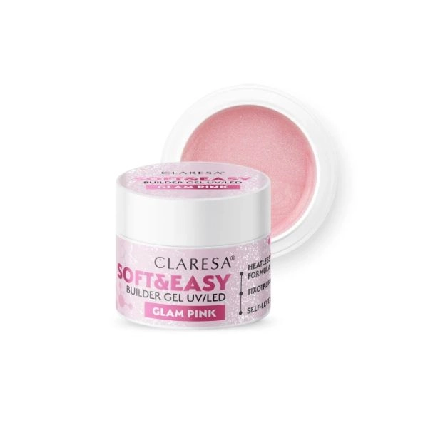 Claresa SOFT&EASY UV/LED builder gel - Glam Pink, 12g