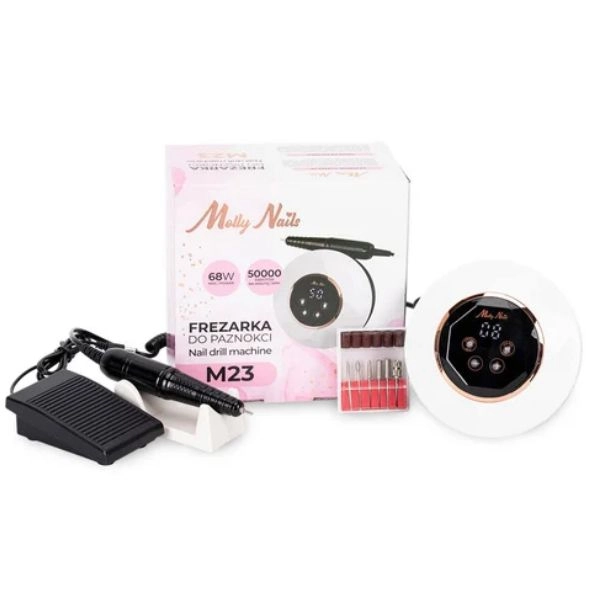 MollyNails 68 W brusilnik za nohte M23, 50.000 vrt./min, bel
