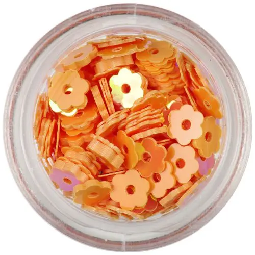 Nail art rožice z luknjo – oranžne