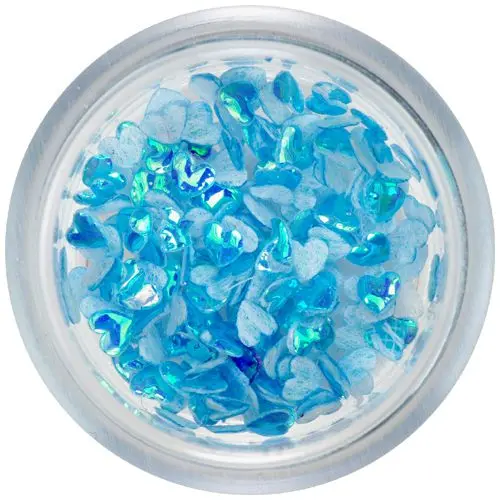 Nail art konfeti iz blaga - svetlo modri srčki