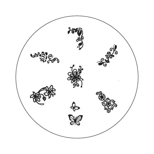 Cvetlična šablona za štempljanje nohtov M36